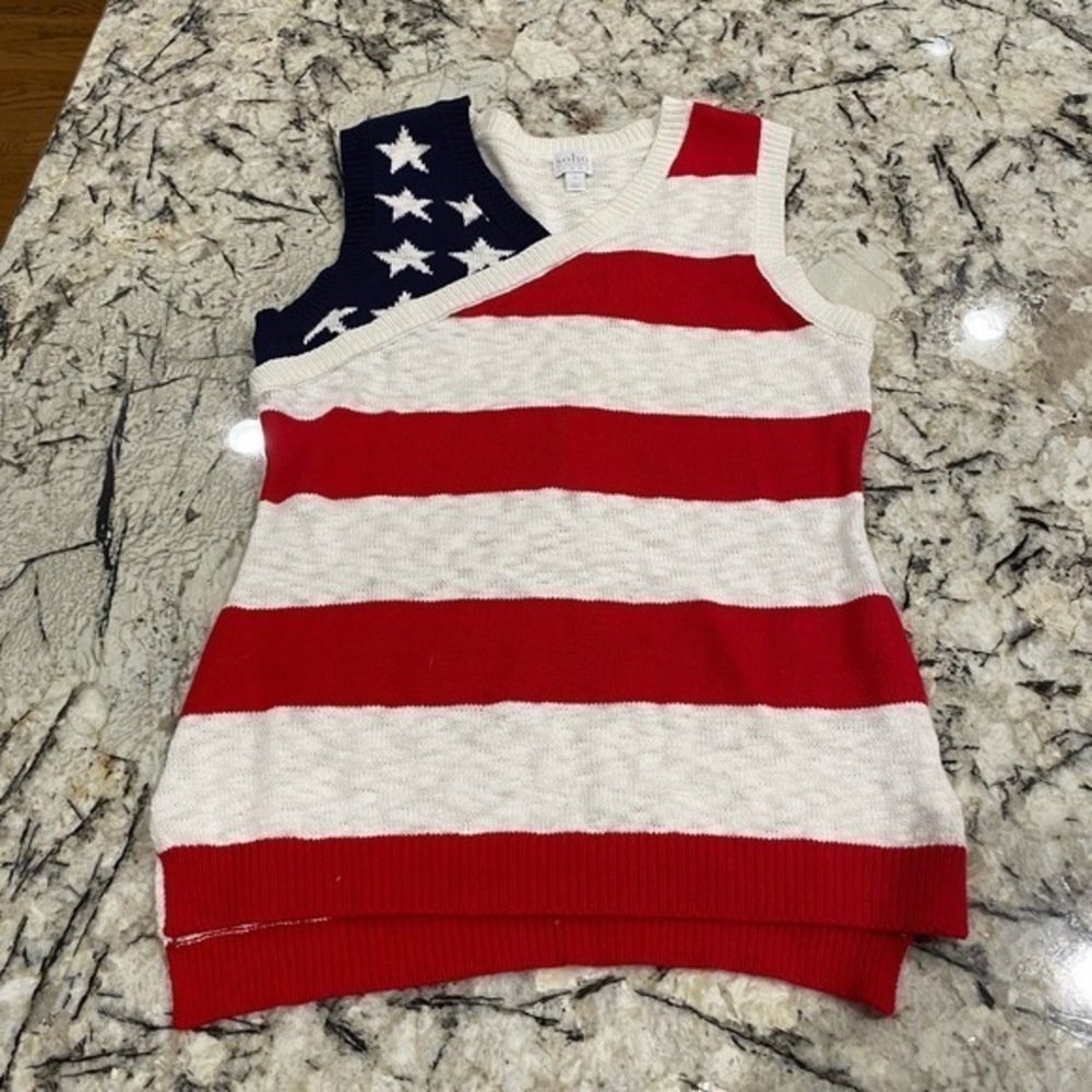 Vintage‎ Soho Jean American Flag Sweater Vest- Size Medium